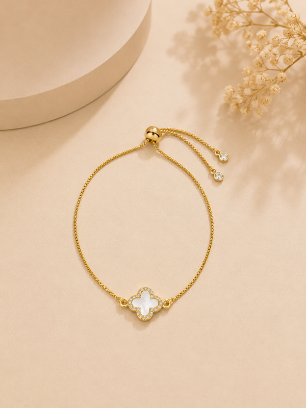 Pulsera Trébol perla